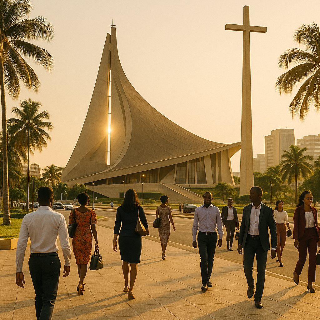 Cathédrale Saint-Paul et quartier du Plateau à Abidjan
